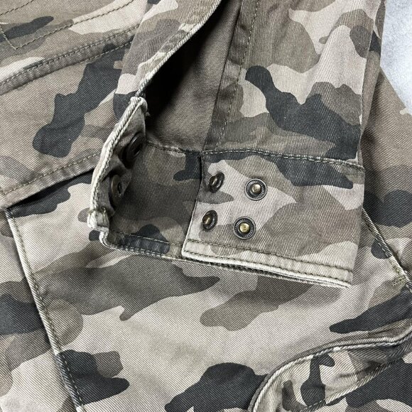 H&M Divided Jacket Mens Large Camo Hooded Military Field Utility Zip 4 Pocket - Picture 14 of 15